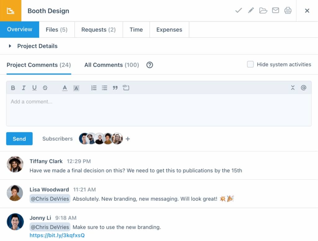 Comments product tour