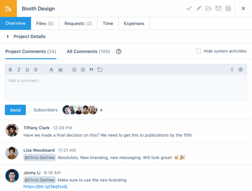 Comments product tour